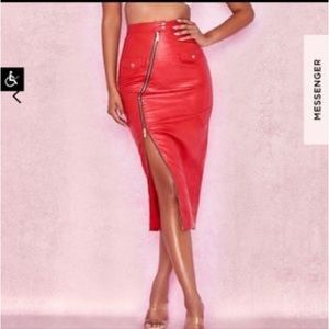 COPY - NYE House of CB red vegan leather skirt NWOT